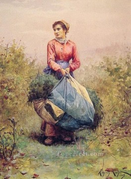 葉を集める同胞ダニエル・リッジウェイ・ナイト Oil Paintings